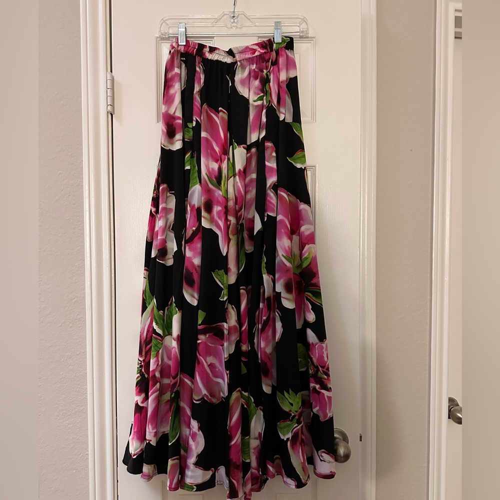 Roz & Ali Pink and Black Maxi Skirt